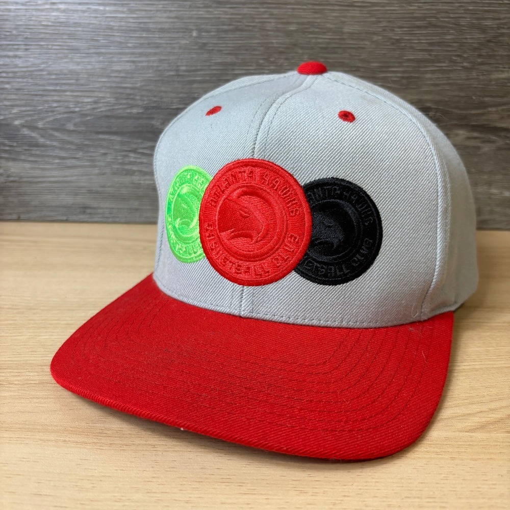 Atlanta Hawks Hat Cap Snap‎ Back Gray NBA Basketball Mitchell & Ness